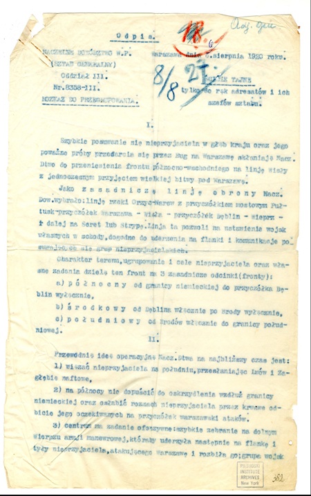 rozkaz bitwa warszawska
